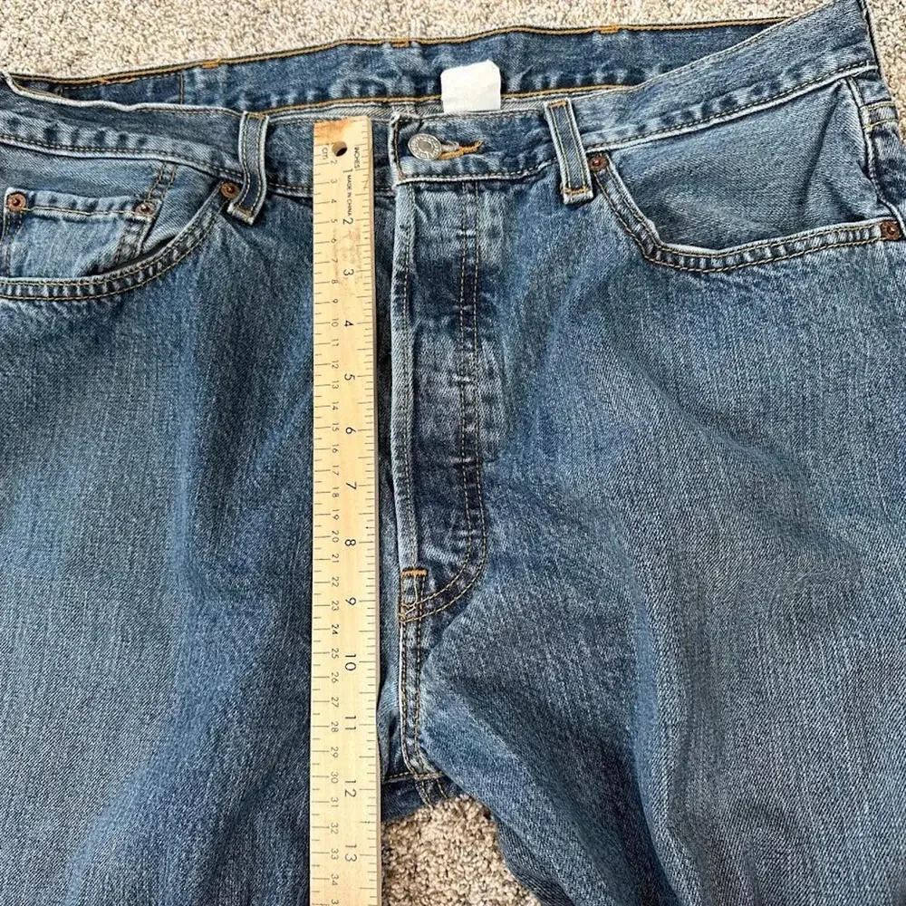 Levis 501 Men Jean 38x32 (36x31) Blue Straight Y2K Vtg Button Fly Denim Original